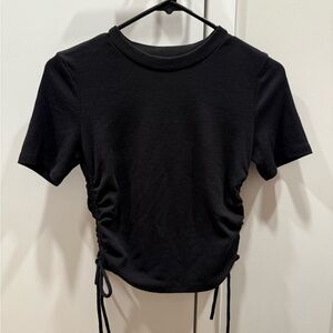 Zara Black Ruched Crop Top